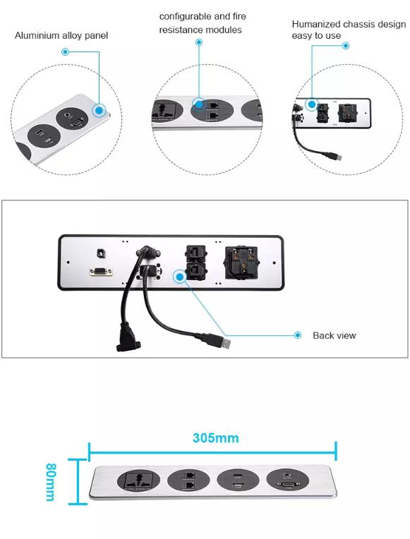 USB Fast Charging Interface Built - In Desktop Power Socket For Residential
