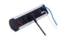 Office Furniture Desk Mount Power Strip Aluminum Alloy Material One Switch