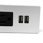 LED Table Mount Socket US Dual Power Outlets Standard Grounding