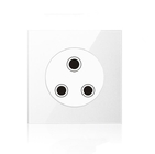 Type 86 Concealed Crystal Tempered Glass 15A Round Wall Socket High Power