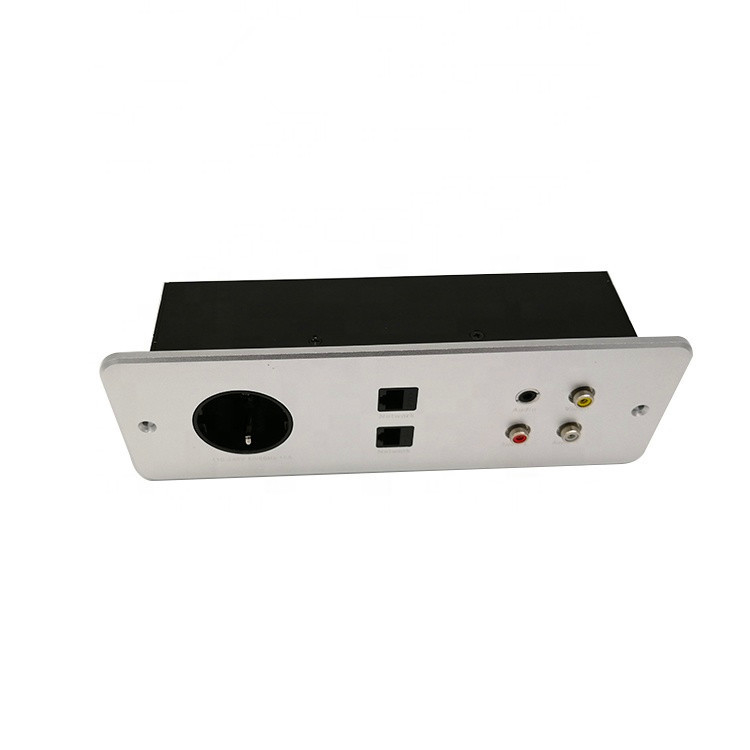 240V Desktop Hidden Switch Socket Audio Video Wiring Port Home Theater Panel