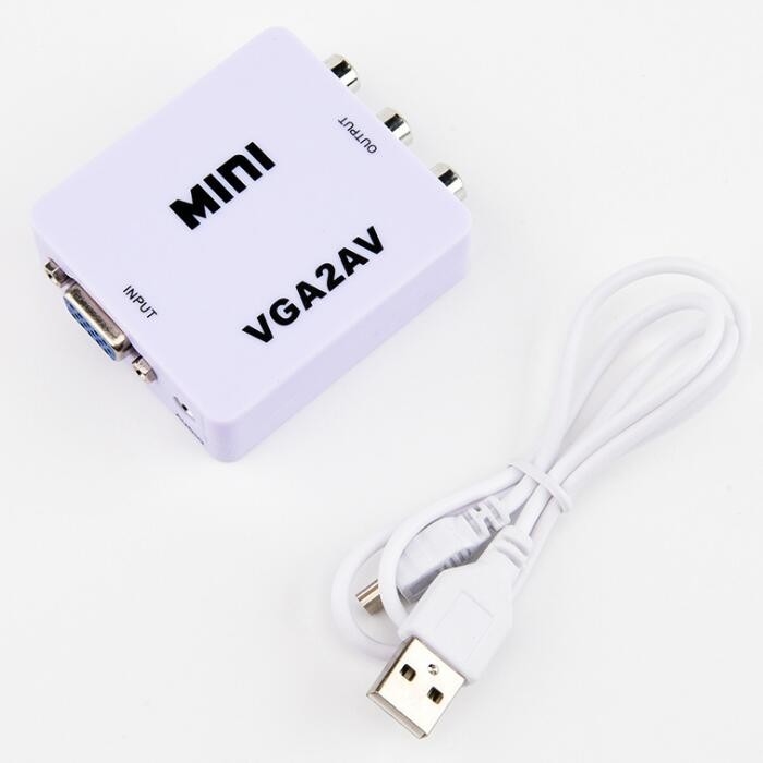 Mini VGA To AV Video Converter , VGA TO RCA Computer To TV PC To TV Vga To Av Junction Box