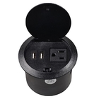 2 Hub Ports Single Round Electrical Outlet 220 Voltage With Flip Cover