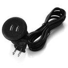 Black Color USB Power Socket , DIY USB Plug Outlet ABS Material Indoor Use