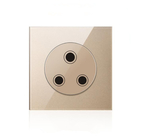 Type 86 Concealed Crystal Tempered Glass 15A Round Wall Socket High Power