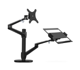 Black Notebook LCD Stand / Dual Computer Stand Lift Rotation Increase Bracket