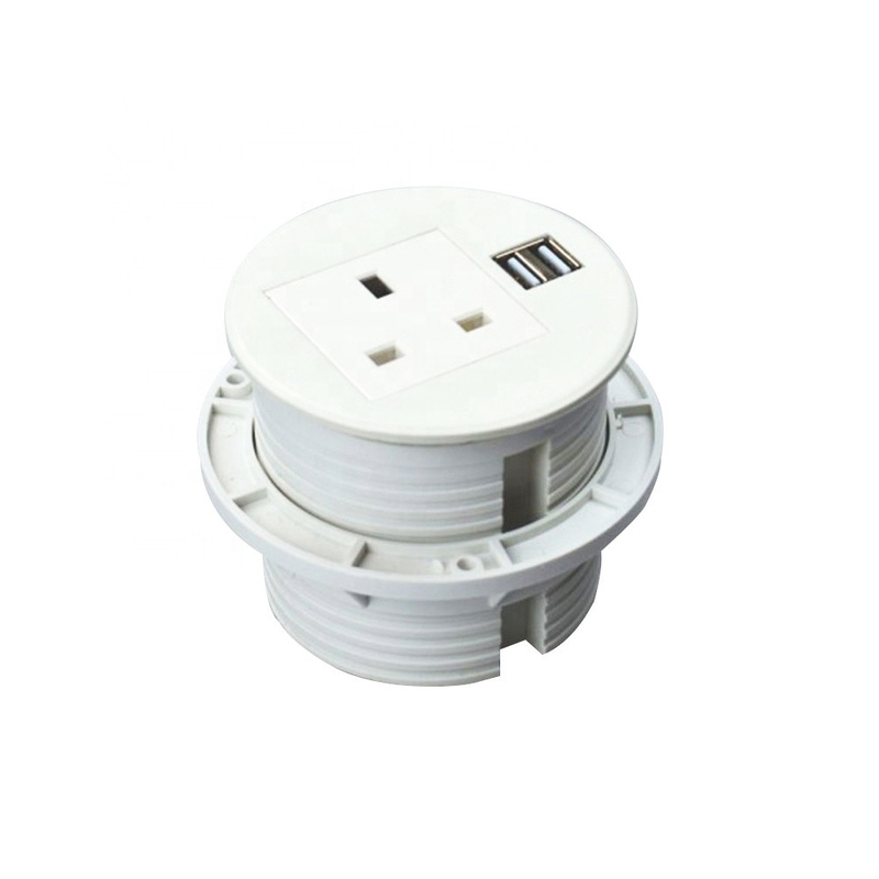 ABS Material Conference Table Desktop Electrical Power Socket / Round Power Outlet